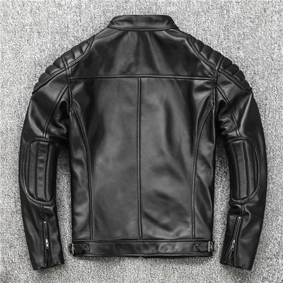 Chaqueta de Cuero Slim Fit con Cuello Mao para Hombre - Image 13
