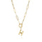 Colar de Letras Banhado a Ouro Real, Tendência Hip Hop, Dourado H