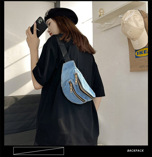 Bolsa de Pecho Denim Estilo Harajuku Japonés y Coreano - Image 12