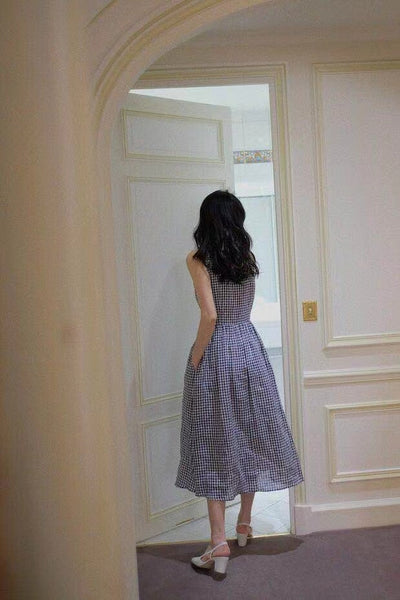 Vestido Camisero Vintage sin Mangas con Solapa - Image 3