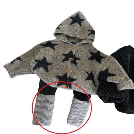 Leggings Acolchados de Terciopelo con Calcetines Estrellas para Niños - Image 6