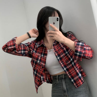 Camisa Cuadrille Oversized de Manga Corta - Image 18