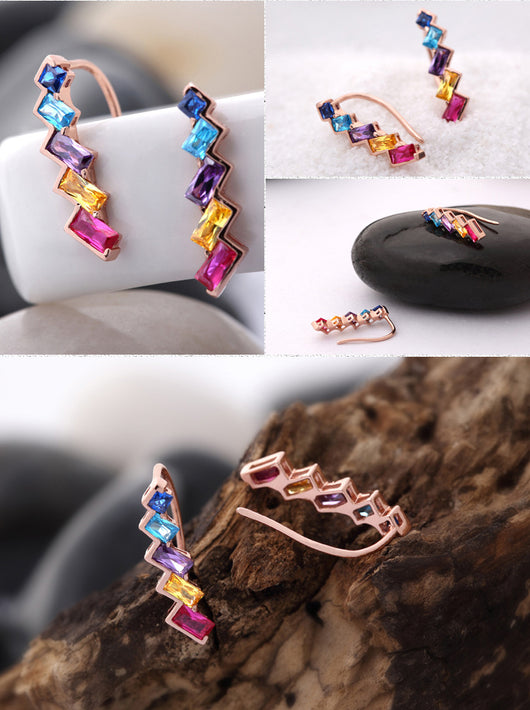 Aretes de Plata Esterlina con Arcoíris - Image 6