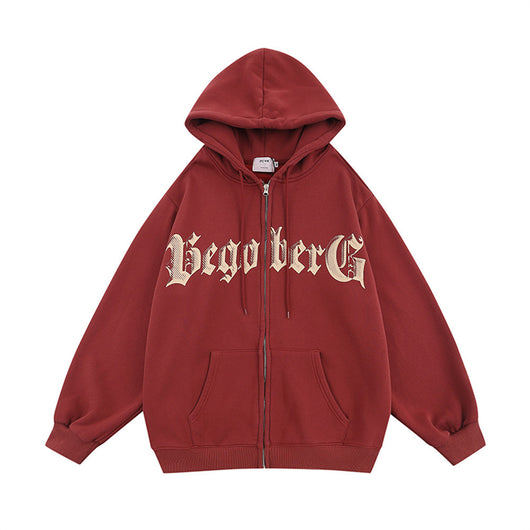 Cardigan Deportivo de Terciopelo con Capucha y Cierre - Corte Holgado para Hombre