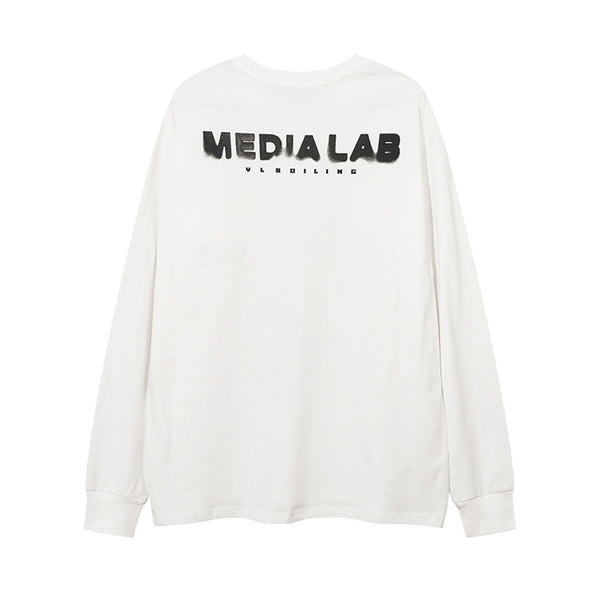 Sudadera Holgada Estampado Conejo Cuello Redondo Manga Larga