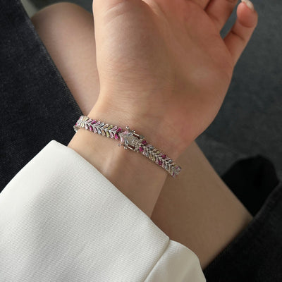 Pulsera de Plata Esterlina S925 Mujer Colores Dopamina con Circón - Image 10