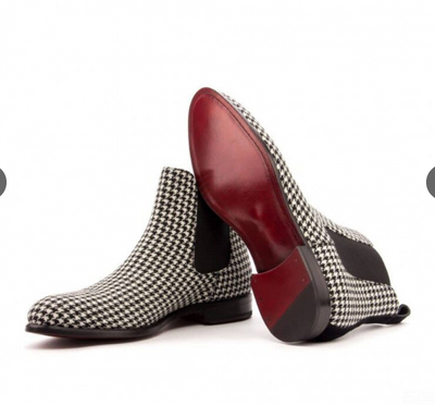 Botas Bajas de Cuadros para Hombre - Tacón Bajo y Punta Redonda - Image 12
