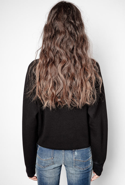 Sudadera Estampada AMOUR en Algodón Negro para Mujer - Image 2