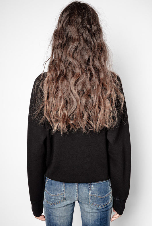 Sudadera Estampada AMOUR en Algodón Negro para Mujer - Image 2