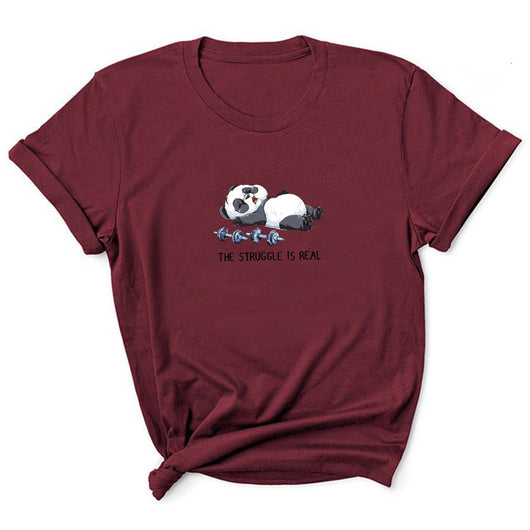 Camiseta Estampado Mancuernas Personalidad Europeo Americana Manga Corta - Image 11