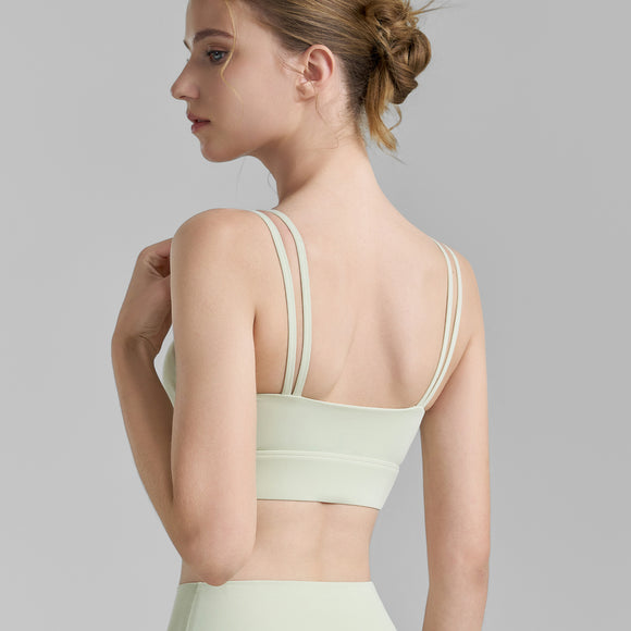 Sujetador Deportivo Mesh Plisado Backless para Fitness