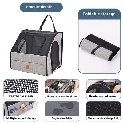 Jaula Portátil Plegable para Mascotas en Auto con Colchoneta Impermeable - Image 3