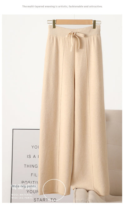 Pantalones de Lana Gruesa Cintura Alta con Caída Elegante - Image 11