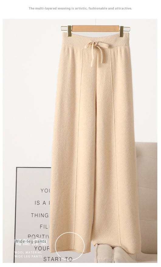 Pantalones de Lana Gruesa Cintura Alta con Caída Elegante - Image 11
