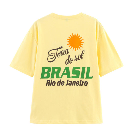 Camiseta de Verano Estilo Europeo y Americano con Estampado de Letras - Image 9