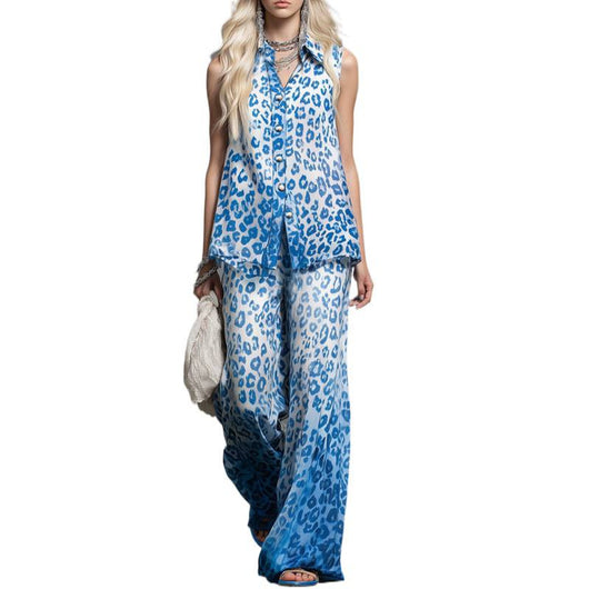 Conjunto Estampado Animal Print: Blusa Suelta y Pantalón a Juego - Image 5
