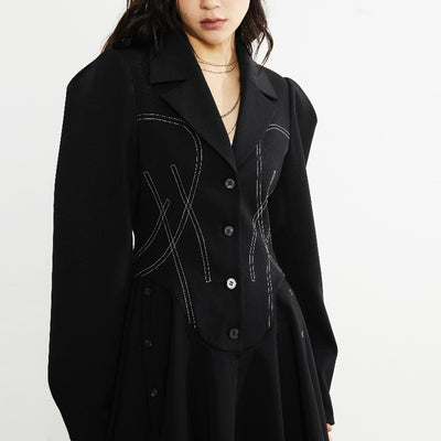 Abrigo de Línea Abierta con Dobladillo Irregular - Estilo Retro Oversized - Image 12