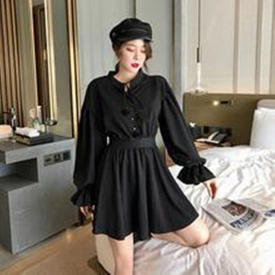 Vestido Negro Elegante con Mangas Abullonadas - Diseño Fairy Adelgazante - Image 7