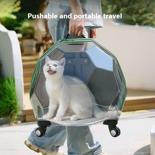 Carrito Transportín para Mascotas - Maleta Cápsula Espacial Transparente Grande