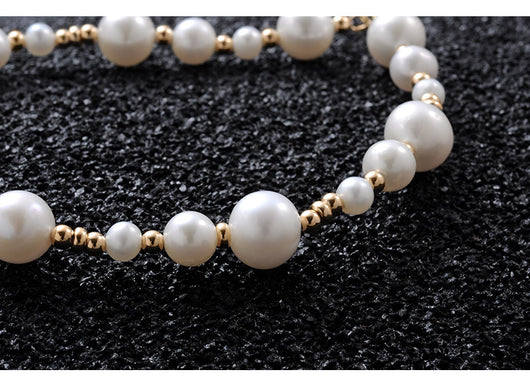 Pulsera de Perlas Naturales Chapada en Oro 14K con Cuentas Separadas - Estilo Hip-hop para Hombre - Image 14