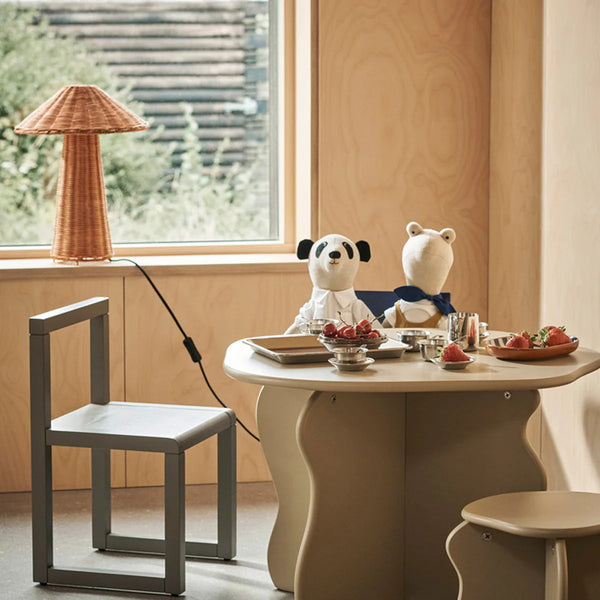 Lámpara de Mesa Tejida a Mano con Forma de Hongo - Diseño Vintage para Estudio y Dormitorio