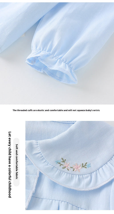 Blusa Básica Blanca de Algodón con Manga Larga para Niña - Image 17