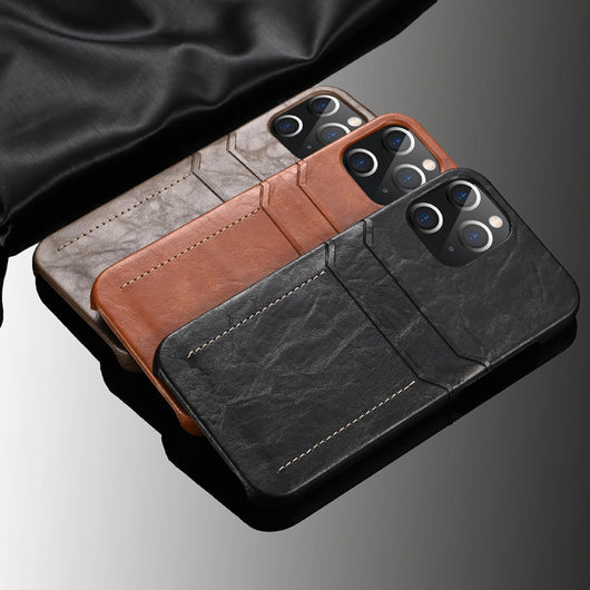 Funda Protectora para Celular en Cuero Curtido con Patrón Texturizado