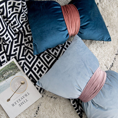 Almohada de Cintura Terciopelo con Moño Elegante - Image 6