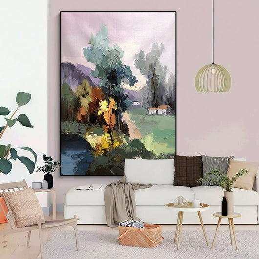 Cuadro Abstracto Paisaje Óleo sobre Lienzo - Decoración Moderna para Sala de Estar - Image 9