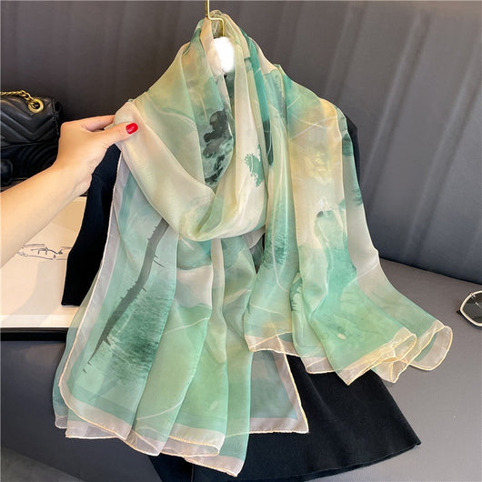 Pañoleta de Seda Artificial Lujo Ligero Talma Yousoft Tamaño Grande Estampada - Image 12