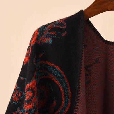 Poncho Cuadros Elegante para Viajes Invierno - Abrigo Cálido y Sofisticado - Image 42