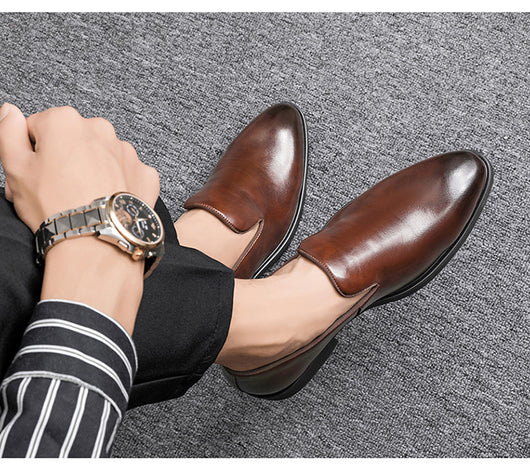 Zapatos de Cuero Puntiagudos Estilo Británico Clásico - Image 14