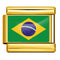 Dorado Background World Flag Photo Epoxy Italian Module Bracelet ICY0001BR Brazil