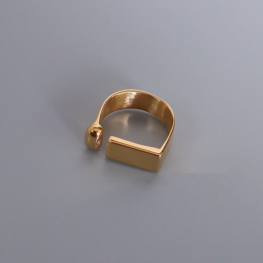 Anillo Minimalista Geométrico D-Shape para Mujer - Diseño Europeo y Americano - Image 8