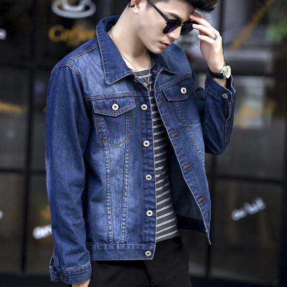Chaqueta Denim Coreana Slim Fit para Estudiantes