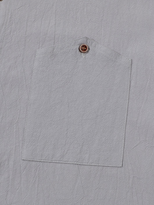 Camisa Cardigan Lino Hombre Fit Relajado Color Sólido - Image 24