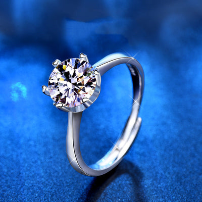 Anillo de Moissanita para Mujer con Seis Garras