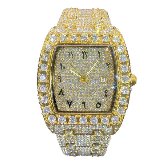 Reloj Hip Hop para Hombre con Cristales Brillantes y Movimiento de Cuarzo - Image 5