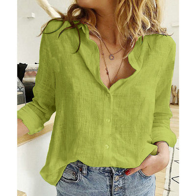 Blusa Cardigan Suelta con Solapa y Botones - Camisa Manga Larga para Mujer - Image 8