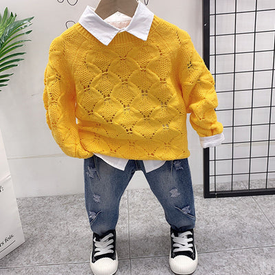Conjunto Infantil 3 Piezas: Suéter Estampado, Remera y Jeans - Image 6