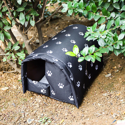Casa para Gatos de Exterior con Tela Oxford Impermeable y Protección Solar