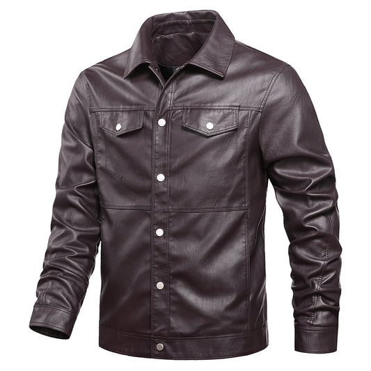 Chaqueta de Cuero para Joven Estilo Motociclista