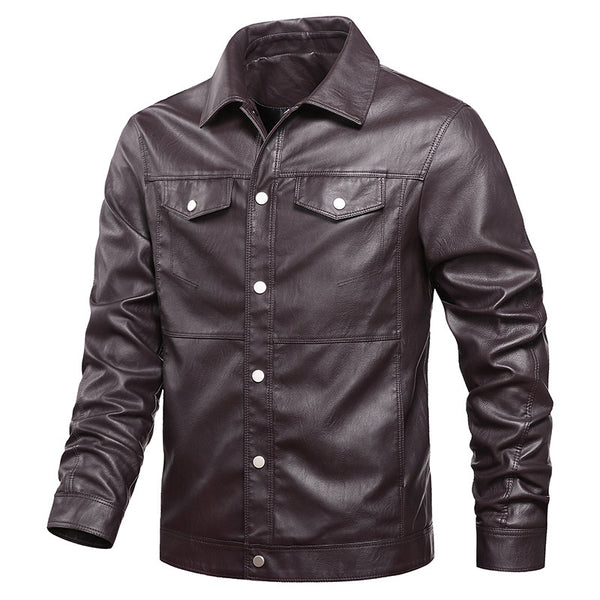 Chaqueta de Cuero para Joven Estilo Motociclista