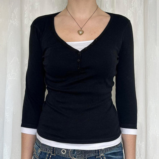Camiseta Minimalista de Manga Larga para Mujer