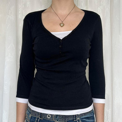 Camiseta Minimalista de Manga Larga para Mujer
