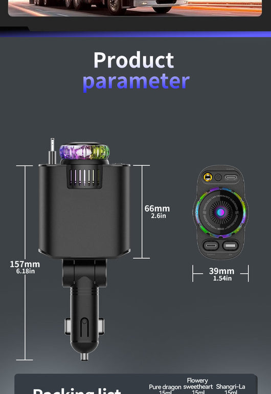 Cargador Inalámbrico para Auto con Luz Púrpura Multifuncional - Image 8