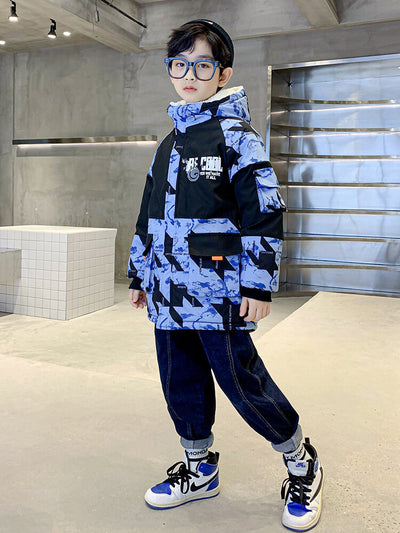 Parka Infantil Camuflaje con Forro de Terciopelo para Niños Medianos y Grandes - Image 8