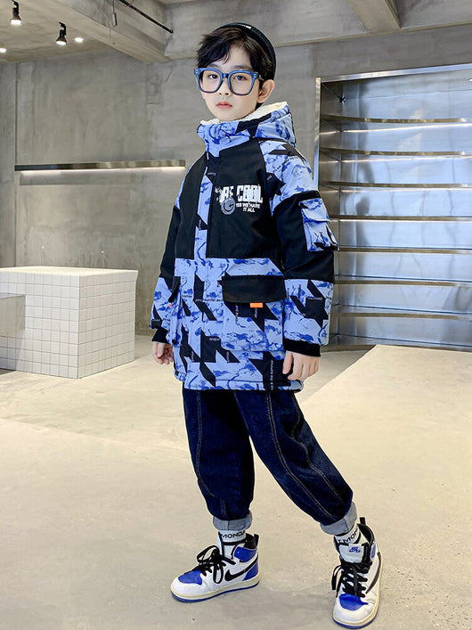 Parka Infantil Camuflaje con Forro de Terciopelo para Niños Medianos y Grandes - Image 8