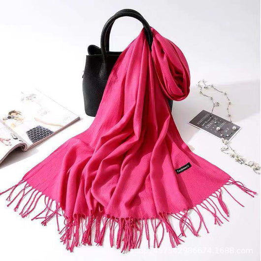 Bufanda de Imitación Cashmere para Mujer - Chal Versátil Cálido con Flecos - Image 14