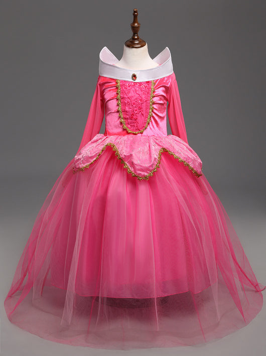 Vestido Princesa Niña Elegante Color Sólido - Image 12
